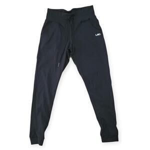 LAKI Active Black High Rise Stretchy Drawstring Jogger Leggings Women Sz M